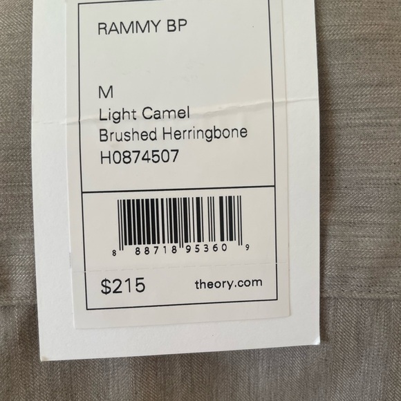 New Theory Mens Rammy Shirt Medium Light Camel H0874507 Button Down 100% Cotton - Picture 4 of 7